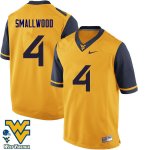 Men's West Virginia Mountaineers NCAA #4 Wendell Smallwood Gold Authentic Nike Stitched College Football Jersey UK15E32NF